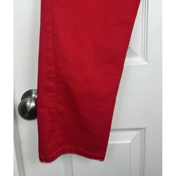 Seven7 Red Capris Women's 12 Crop Pants Clean Flat Front Stretch Summer - Picture 3 of 16